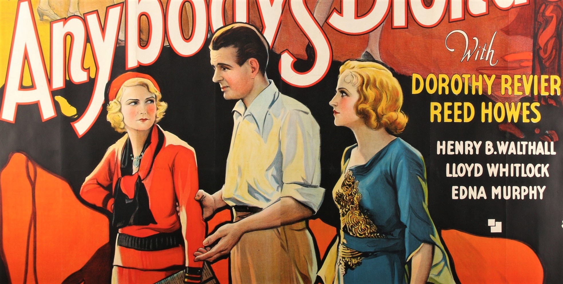 anybody's blonde US 6 sheet movie poster from 1931 now on display at the film poster gallery in Christchurch New Zealand